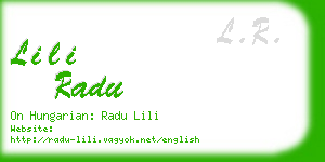 lili radu business card